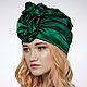Emerald Green Silk turban hat hijab millinery. Caps. TURBAN SVS. My Livemaster. Фото №6