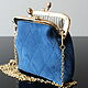 Order Bag with clasp: Handbag-purse made of genuine suede Blue. Olga'SLuxuryCreation. Livemaster. . Clasp Bag Фото №3