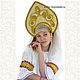 Wedding headpiece, Long veil, kokoshnik Deya, headpiece for the bride, Wedding veils, Korolev,  Фото №1