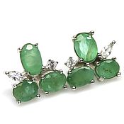 Украшения handmade. Livemaster - original item Earrings-ear-stud with emeralds. Handmade.