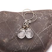 Украшения handmade. Livemaster - original item Drop Earrings Rhinestone Faceted drops of nickel silver Transparent. Handmade.