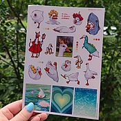 Материалы для творчества handmade. Livemaster - original item Stickers stickers geese goose duck cute. Handmade.