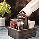 Stand for spices and napkins 125 mm made of dark oak (understated), Napkin holders, Moscow,  Фото №1