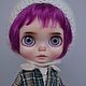 Кукла Блайз (Blythe Doll) custom, ooak doll, с фиолетовыми волосами. Шарнирная кукла. Blythe Dolls by Elena Khromova. Ярмарка Мастеров.  Фото №5