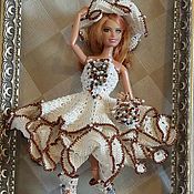 Вязаное платье для куклы "Анжелика"