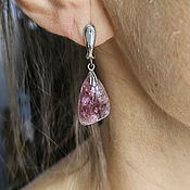 Украшения handmade. Livemaster - original item Earrings with Pink Tourmaline 2pcs 18.7ct. Handmade.