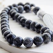 Фен-шуй и эзотерика handmade. Livemaster - original item Muslim beads made of obsidian with silver. Handmade.