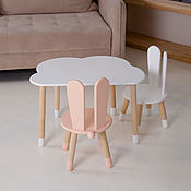 Children's table square and star chair