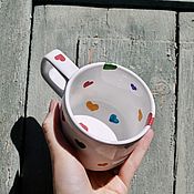 Посуда handmade. Livemaster - original item Smooth Cup Handmade mug Hearts gift to your beloved. Handmade.