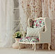 Chair 1:6 'Milk and roses', Doll furniture, Zaporozhye,  Фото №1