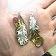 Серьги "Ek" из листиков дуба с сердоликом!. Серьги классические. Виктор Бажаев (skalabvs). Ярмарка Мастеров.  Фото №4