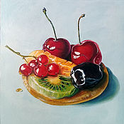 Картина маслом Тыква с ягодами