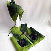 Одежда детская handmade. Livemaster - original item Children`s kit, vest and hat. Lesovichok.. Handmade.
