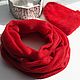 Snood knitted women's red kid mohair in two turns, Snudy1, Cheboksary,  Фото №1