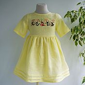Детское платье сарафан в горошек с бантиком