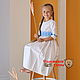 Платье детское Надежда белое с голубым, Платье, Санкт-Петербург,  Фото №1