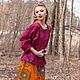  Кармин. Блузки. Елена. Бохо одежда 'Дело вкуса' (elena-delovkusa). Интернет-магазин Ярмарка Мастеров.  Фото №2