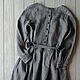 Long grey linen dress with belt. Dresses. ZanKa. My Livemaster. Фото №4
