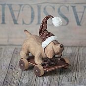 Для дома и интерьера handmade. Livemaster - original item A dog on a cart. Wooden. Handmade.