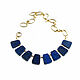 Lapis lazuli necklace, lapis lazuli necklace, natural stone necklace, Necklace, Moscow,  Фото №1