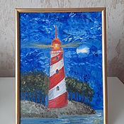 Картины и панно handmade. Livemaster - original item Lighthouse oil painting framed. Handmade.