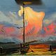 Marine painting Boat in the bay, Pictures, Novokuznetsk,  Фото №1
