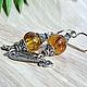 Amber. Earrings 'Sharp horcicka' amber silver. Earrings. Frollena II. Natural Baltic amber. My Livemaster. Фото №4
