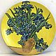  Decorative plate, oil painting.Irises Van Gogh, Plates, Moscow,  Фото №1