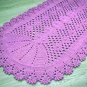 Для дома и интерьера handmade. Livemaster - original item Crocheted oval rug from cord purple Rhombus. Handmade.