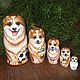 Matryoshka Dog Family Corgi. Dolls1. Original painted Souvenirs and gift. Online shopping on My Livemaster.  Фото №2