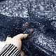Кружево с бисером и пайетками узор веточки синее 3,1 м, Ткани, Сочи,  Фото №1