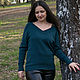 Jersey de punto Teal. Pullover Sweaters. Lily Kryuchkova (kruchokk). Интернет-магазин Ярмарка Мастеров.  Фото №2