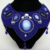 Украшения handmade. Livemaster - original item Blue large necklace with stones 