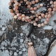 Women's mala, Rosary with Guan Yin made of 108 beads of peach moonstone. Rosary. Jewerly for Happiness. Online shopping on My Livemaster.  Фото №2
