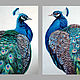  Diptych with peacocks, oil on canvas 50h70, Pictures, Moscow,  Фото №1