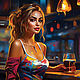 Заказать Девушка в баре (портрет). Digitalart-1. Ярмарка Мастеров. . Иллюстрации и рисунки Фото №3