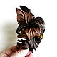 Crab Large Hair Clip Chocolate Flower Leather Brown. Hairpins. De-Si-Re. My Livemaster. Фото №5