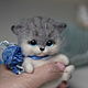 Серый котенок валяная игрушка. Войлочная игрушка. Войлочные зверики Людмилы Демидович. Ярмарка Мастеров.  Фото №5