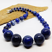 Украшения handmade. Livemaster - original item Beads of lapis lazuli Beautiful sky 41 cm. Handmade.
