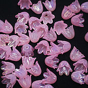 Материалы для творчества handmade. Livemaster - original item Beads Flowers 10mm Pink Opal 1 piece Acrylic. Handmade.