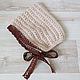 Order Christening cap: a knitted cap for a newborn girl. babyshop. Livemaster. . Сhristening cap Фото №3
