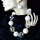 "Valtz": necklace lampwork blown beads winter decoration, Necklace, St. Petersburg,  Фото №1