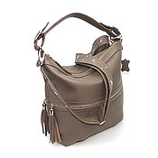 Сумки и аксессуары handmade. Livemaster - original item Bag: Hobo bag women`s leather beige Cali. Handmade.
