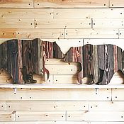 Картины и панно handmade. Livemaster - original item Bears a pair of aged colored Board. Handmade.