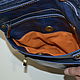Кожаная сумка цвет синий (средний размер). Сумка через плечо. ~Мастерская сумок~Юлия Адейшвили. Ярмарка Мастеров.  Фото №5