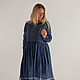 Платье с воротничком-гюйс из синей крапивы MUHA-471a. Платья. MUHA (vintagechic). Ярмарка Мастеров.  Фото №6