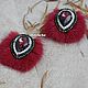 Fur, mink Earrings with garnet 'Cherry'. Stud earrings. Ekaterina Rud ( stylish stones ). Online shopping on My Livemaster.  Фото №2