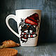 Racoon mugs. Mugs and cups. RognedaCraft - gifts with soul. Online shopping on My Livemaster.  Фото №2