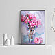  Painting Pink roses in mixed media (turquoise white), Pictures, Yuzhno-Uralsk,  Фото №1
