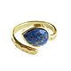 Кольцо с лазуритом золотое, безразмерное кольцо с камнем. Кольца. Irina Moro (Ирина Моро украшения). Ярмарка Мастеров.  Фото №5